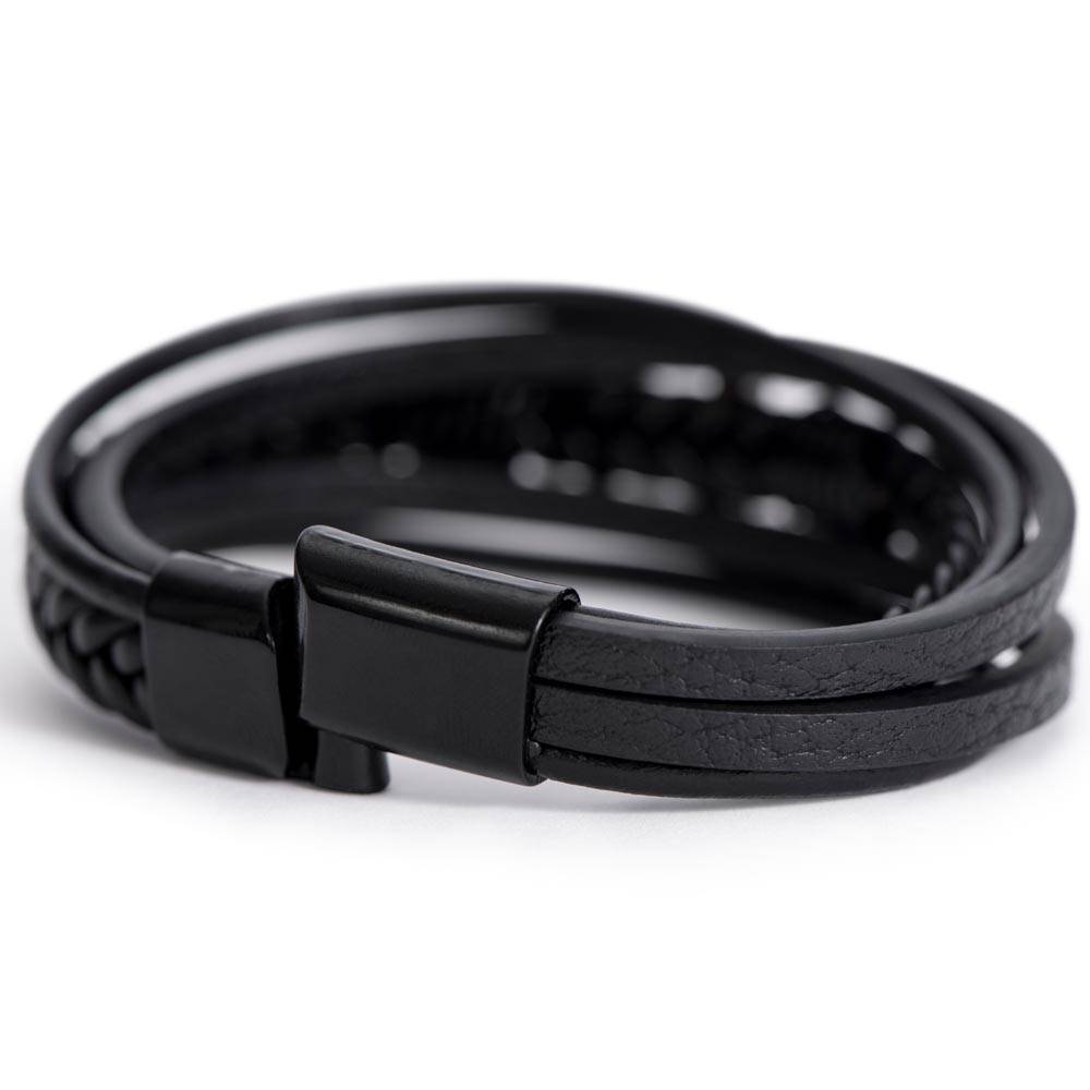 Ethereal Visions Men's Cross Leather Bracelet